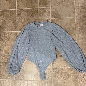 Pink Lily Heather Gray Ribbed Top